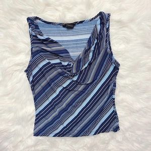 Vintage 1990's Express Blue Striped Dressy Tank Top